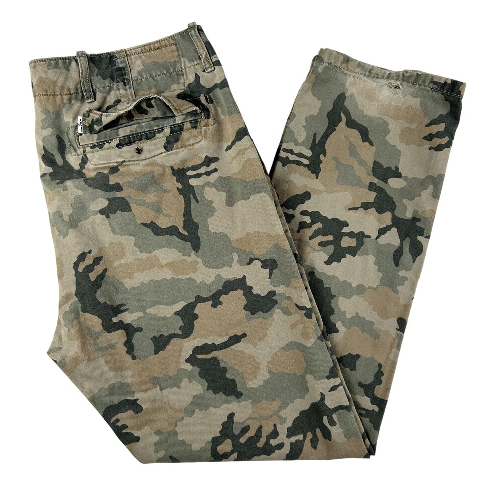 Levi's Pants Mens 34x29 Green Camo Canvas Chino Straight Army Grunge Y2k